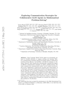 Exploring Communication Strategies for Collaborative LLM Agents in Mathematical Problem-Solving
