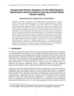 Unsupervised Domain Adaptation for 3D LiDAR Semantic Segmentation Using Contrastive Learning and Multi-Model Pseudo Labeling