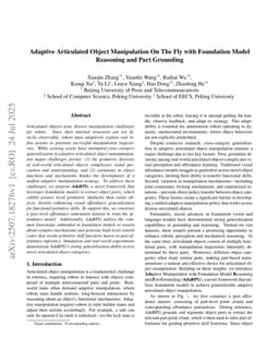 Adaptive Articulated Object Manipulation On The Fly with Foundation Model Reasoning and Part Grounding