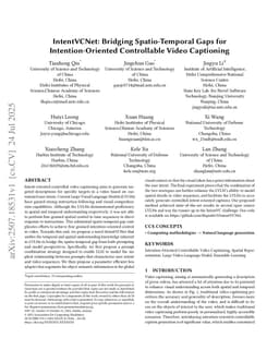 IntentVCNet: Bridging Spatio-Temporal Gaps for Intention-Oriented Controllable Video Captioning